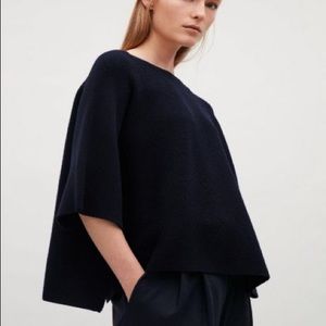 COS Cropped Oversized Knit Sweater 100% Wool